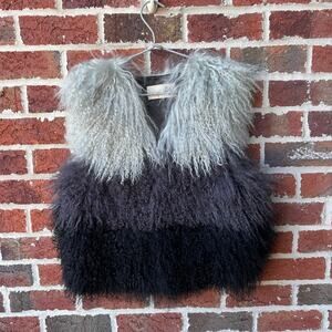 Toria Rose Mongolian Lamb Fur Ombre Vest Size Womens Large